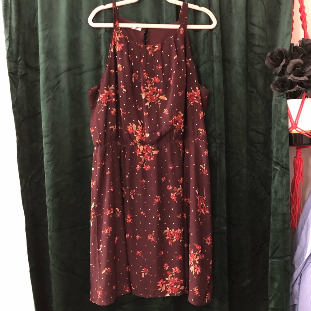 Maroon and gold dress